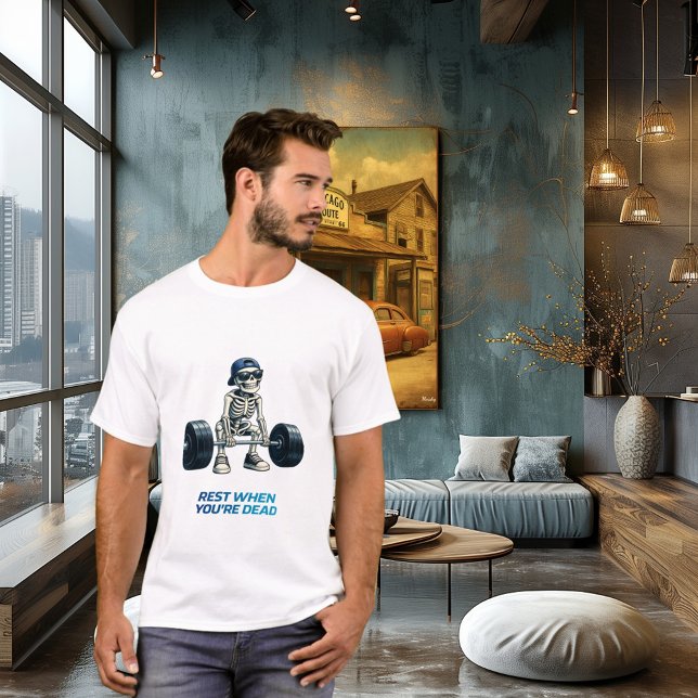 Camiseta Skeleton Gym Workout Funny Fitness Design (Subido por el creador)