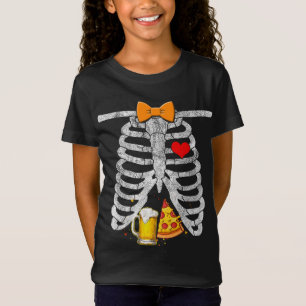 Camiseta Skeleton Halloween Beer Pizza Gracioso Golpe de em