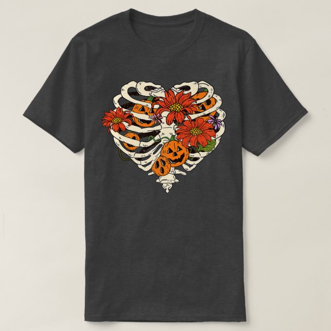 Camiseta Skeleton Halloween Rib Cage  (Diseño del anverso)