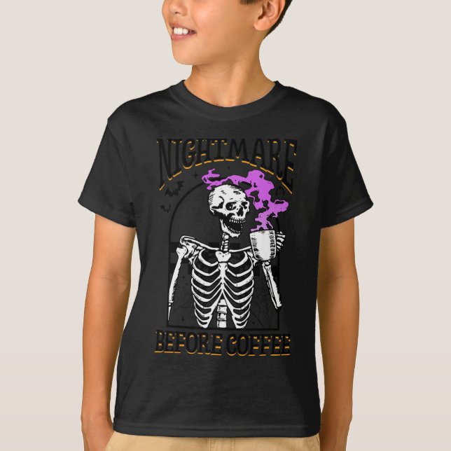 Camiseta Skeleton Halloween Spooky Season Tee Nightmare Bef (Anverso)