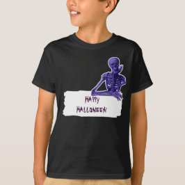 Camiseta Skeleton Halloween (texto Personalizado)