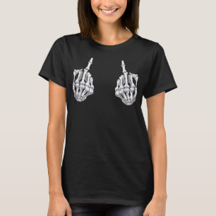 Camiseta Skeleton Hand Halloween Huesos del Dedo Medio