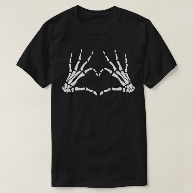 Camiseta Skeleton Hand Heart Costume Funny Halloween Men Wo (Diseño del anverso)
