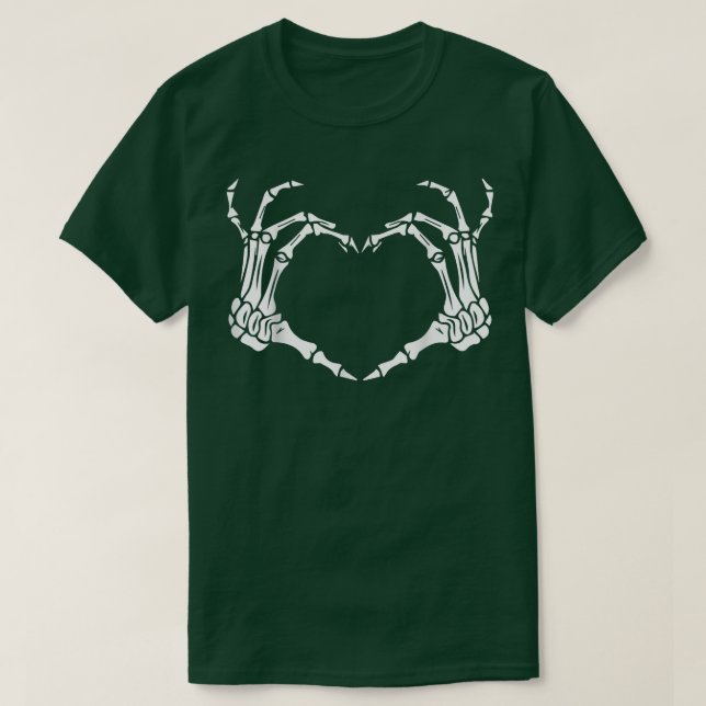 Camiseta Skeleton Hand Heart Rótulo disstume divertida Hall (Diseño del anverso)