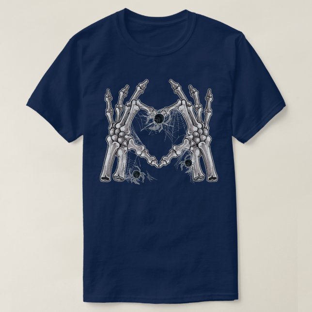 Camiseta Skeleton Hand Heart Rótulo Huesos Costume Funny Ha (Diseño del anverso)