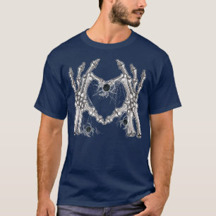 Camiseta Skeleton Hand Heart Rótulo Huesos Costume Funny Ha