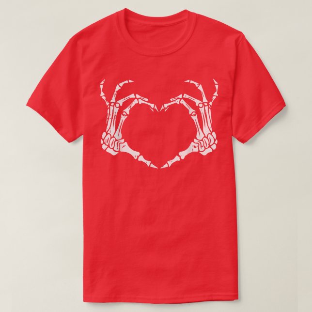Camiseta Skeleton Hand Heart Rótulo Huesos Costume Funny Ha (Diseño del anverso)
