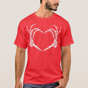 Camiseta Skeleton Hand Heart Rótulo Huesos Costume Funny Ha