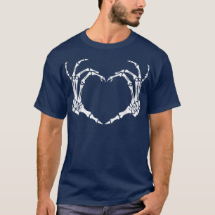 Camiseta Skeleton Hand Heart Rótulo Huesos Costume Funny Ha