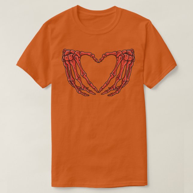 Camiseta Skeleton Hand Heart Rótulo Huesos Costume Funny Ha (Diseño del anverso)