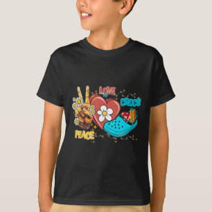 Camiseta Skeleton Hand Peace Love-crocs Familia Navidad Paj