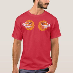 Camiseta Skeleton Hands En Las Calabazas De Pechos Gracioso