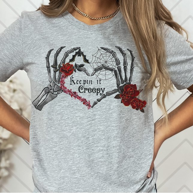 Camiseta Skeleton Hands Gótico Valentine, manteniéndolo ate (Subido por el creador)