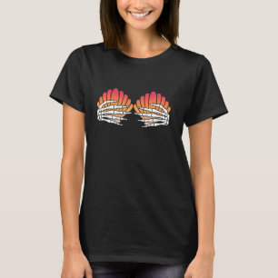 Camiseta Skeleton Hawaiano Seashell Skeleton Funny Hallowee