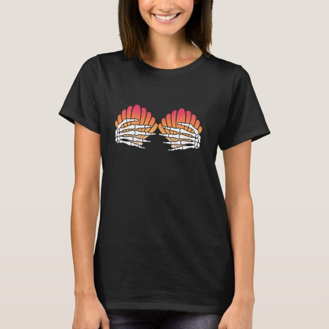 Camiseta Skeleton Hawaiano Seashell Skeleton Funny Hallowee (Anverso)