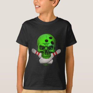 Camiseta Skeleton Head Skull Bowl Y Pins Happy Hall