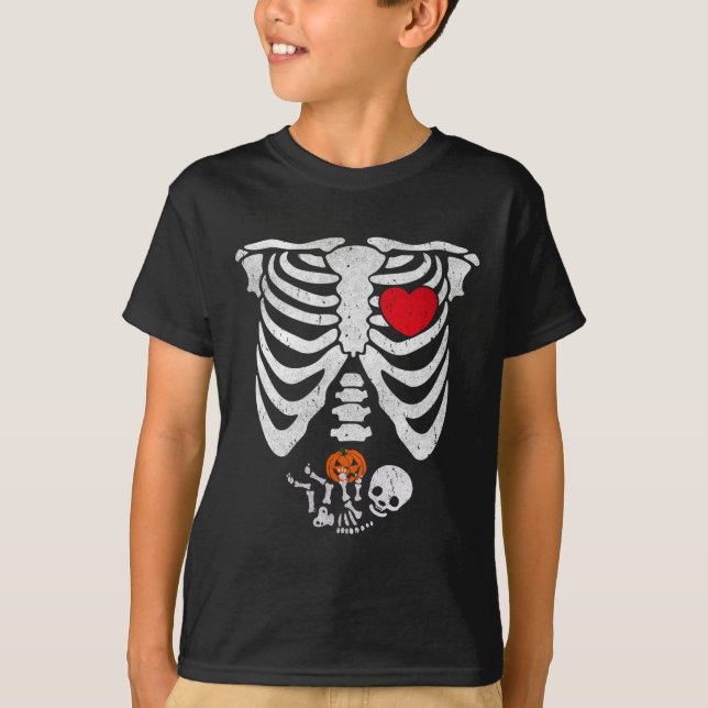 Camiseta Skeleton Heart Halloween Disfraces De (Anverso)