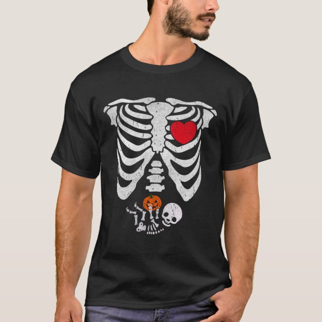 Camiseta Skeleton Heart Halloween Disfraces De (Anverso)