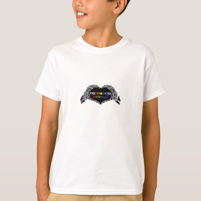 Camiseta Skeleton Heart Hands LGBTQIA (Anverso)
