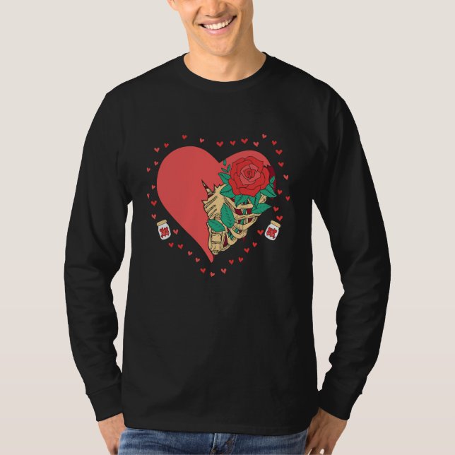Camiseta Skeleton Heart Rib Cage X Ray  Funny Valentine Day (Anverso)