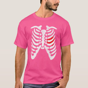 Camiseta Skeleton Heart Rib Cage X Ray Niños adultos Hallow