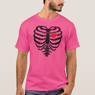 Camiseta Skeleton Heart Rib Cage X Ray Niños adultos Hallow