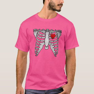 Camiseta Skeleton Heart Rib Cage X Ray Niños adultos Hallow