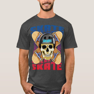 Camiseta Skeleton Helmet Skateboarder Skateboard Decks Skat