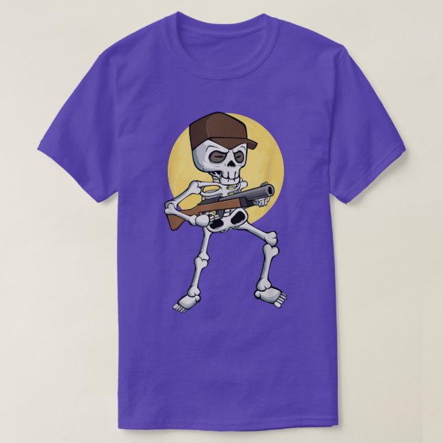 Camiseta Skeleton Hunter Lazy Halloween Disstume Funny Hunt (Diseño del anverso)
