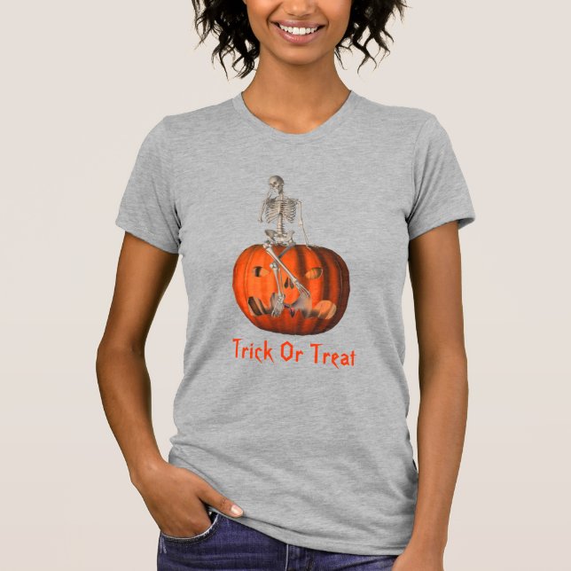 Camiseta Skeleton Jack O Lantern Halloween T-Shirt (Anverso)