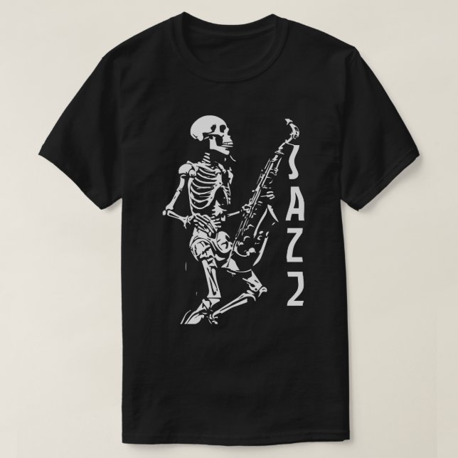 Camiseta skeleton jazz (Diseño del anverso)
