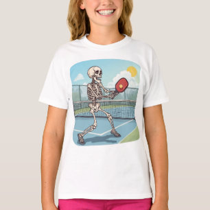 Camiseta Skeleton jugando pickleball de fibra de carbono pi