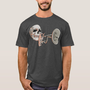 Camiseta Skeleton Jugando Trumpet Música Graciosa Musici