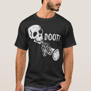 Camiseta Skeleton Jugando Trumpet Música Graciosa Musici