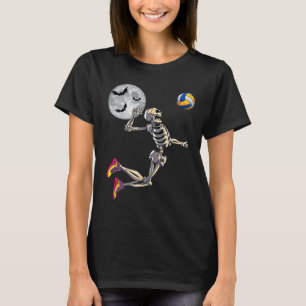 Camiseta Skeleton jugando voleibol feliz Día de Halloween B