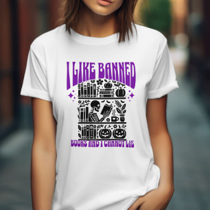 Camiseta Skeleton Leí Libros Prohibidos Halloween