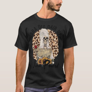 Camiseta Skeleton Leopard Sunflower Bra Off Hair Up Wine Po