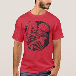 Camiseta Skeleton Lesbiana Kissing Gay & LGBTQ Skull Valent