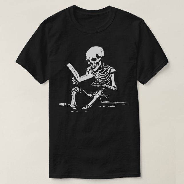 Camiseta Skeleton leyendo un libro 2 (Diseño del anverso)