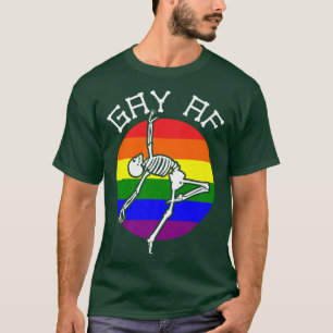 Camiseta Skeleton LGBT Rainbow Gay AF Amor no binario 