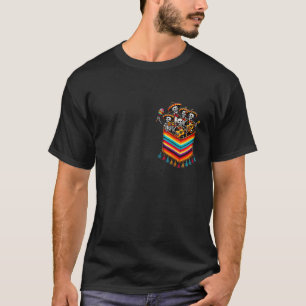Camiseta Skeleton Mariachi Banda Serape Pocket Cinco De May