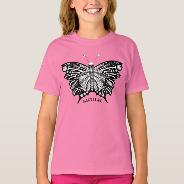 Camiseta SKELETON - Mariposa gruesa (Anverso)