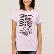 Skeleton Maternity Halloween TShirt Gracioso Embar