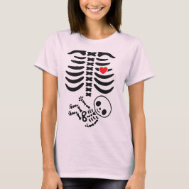 Camiseta Skeleton Maternity Halloween TShirt Gracioso Embar