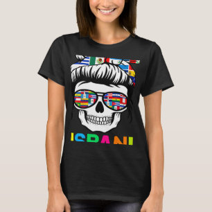 Camiseta Skeleton Messy Bun Mujeres Patrimonio Hispano Mes 