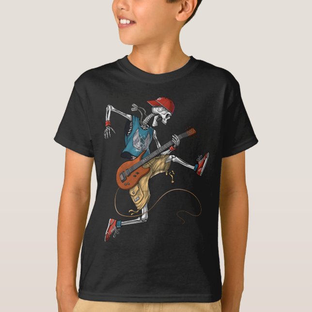 Camiseta Skeleton Metal Guitarist (Anverso)