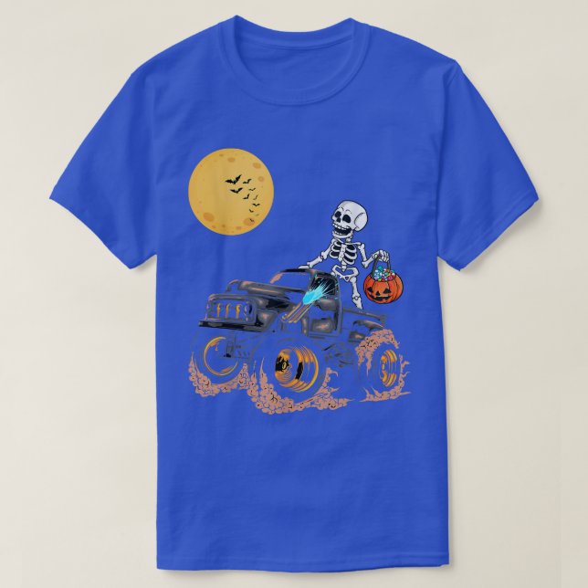 Camiseta Skeleton Monster Truck Moon Candy Toddler Boys Hal (Diseño del anverso)