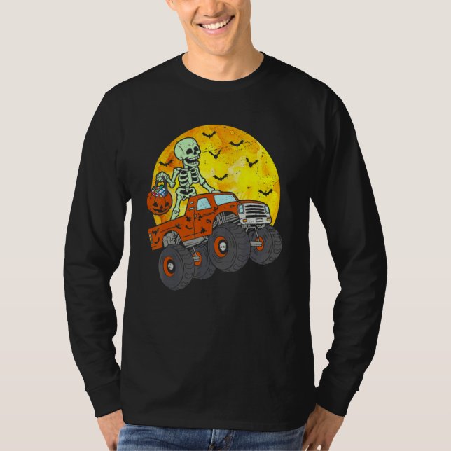 Camiseta Skeleton Monster Truck Moon Candy Toddler Boys Hal (Anverso)