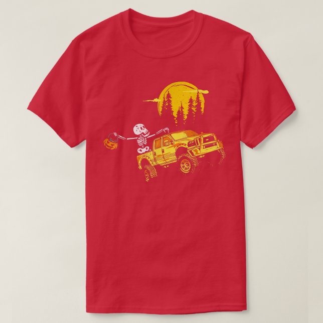Camiseta Skeleton Monster Truck Moon Candy Toddler Boys Hal (Diseño del anverso)