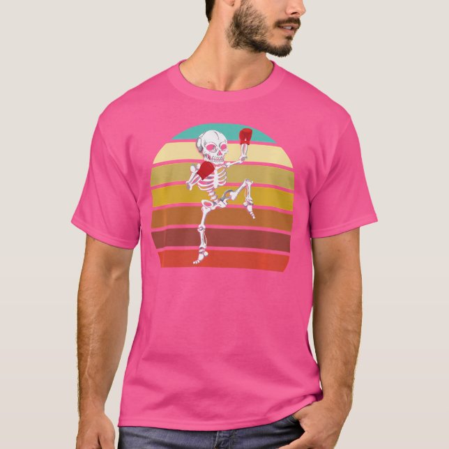 Camiseta Skeleton Muay Thai Halloween Kickboxing Mma (Anverso)
